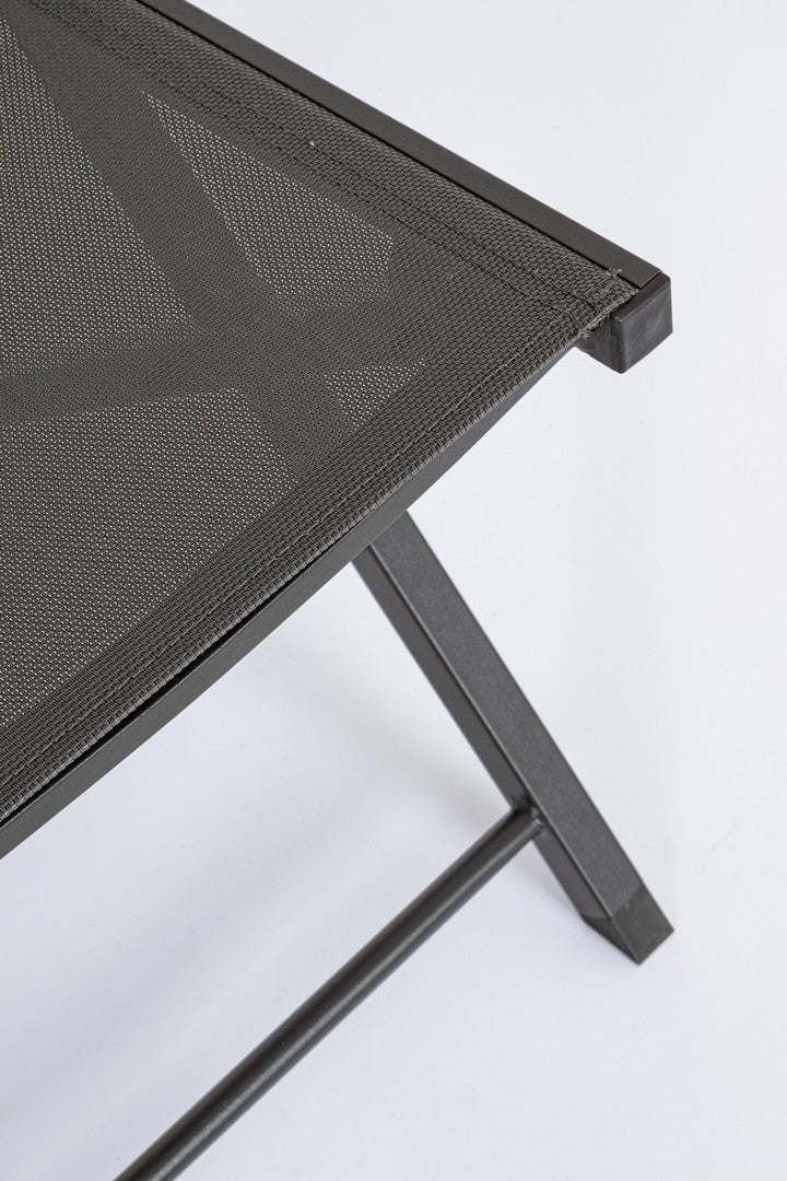 Set 4 scaune pliabile de gradina / terasa din metal si material textil Hilde Antracit, l48xA55,5xH82,5 cm (5)