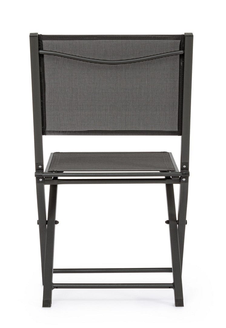 Set 4 scaune pliabile de gradina / terasa din metal si material textil Hilde Antracit, l48xA55,5xH82,5 cm (3)