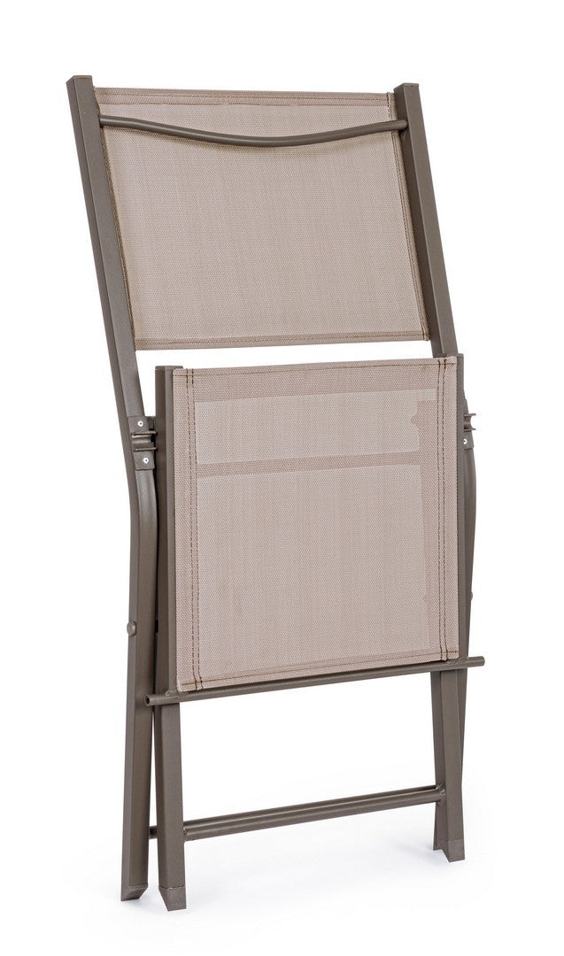 Set 4 scaune pliabile de gradina / terasa din metal si material textil Hilde Grej, l48xA55,5xH82,5 cm (6)