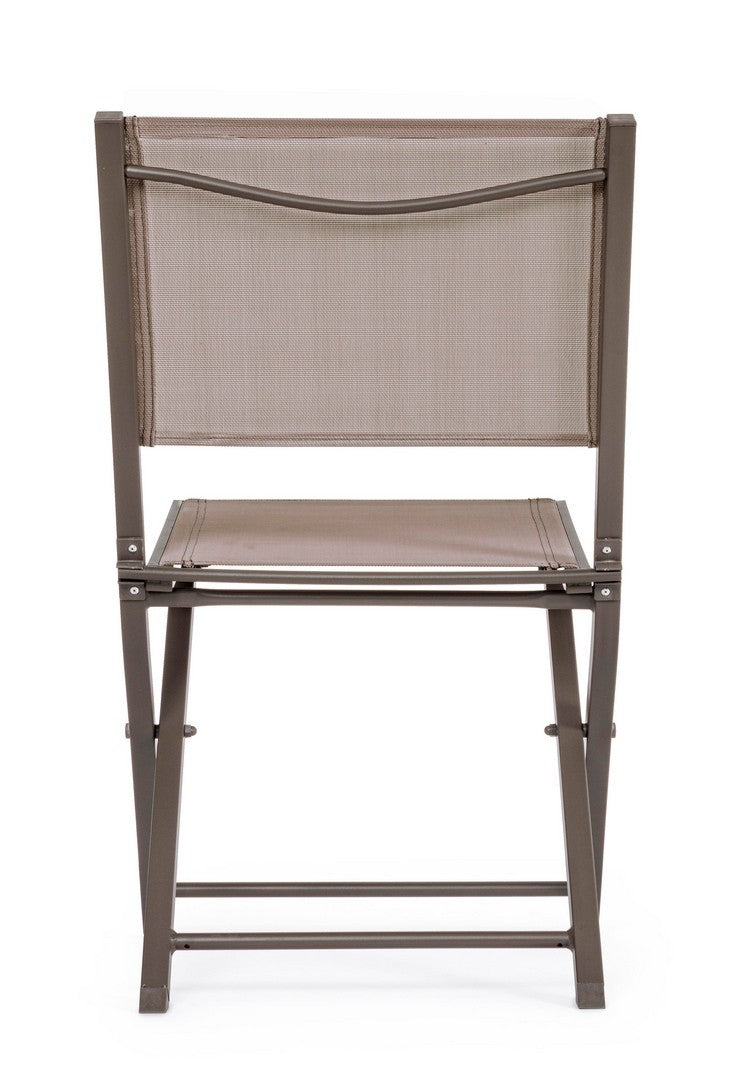 Set 4 scaune pliabile de gradina / terasa din metal si material textil Hilde Grej, l48xA55,5xH82,5 cm (3)
