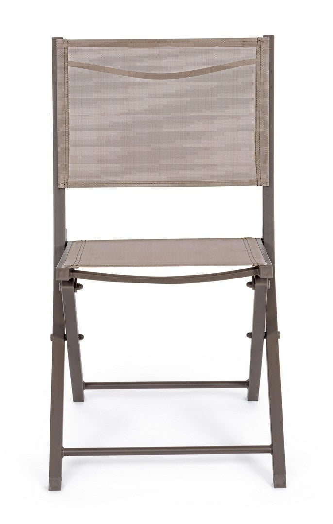 Set 4 scaune pliabile de gradina / terasa din metal si material textil Hilde Grej, l48xA55,5xH82,5 cm (1)