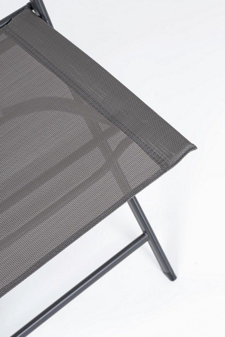 Set 4 scaune pliabile de gradina / terasa din metal si material textil Martinez Antracit, l46xA58xH80 cm (3)