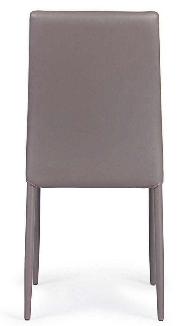 Set 4 scaune tapitate cu piele ecologica si picioare metalice Achille Capuccino, l43,5xA53,5xH92 cm (3)