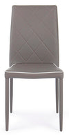Set 4 scaune tapitate cu piele ecologica si picioare metalice Achille Capuccino, l43,5xA53,5xH92 cm (2)
