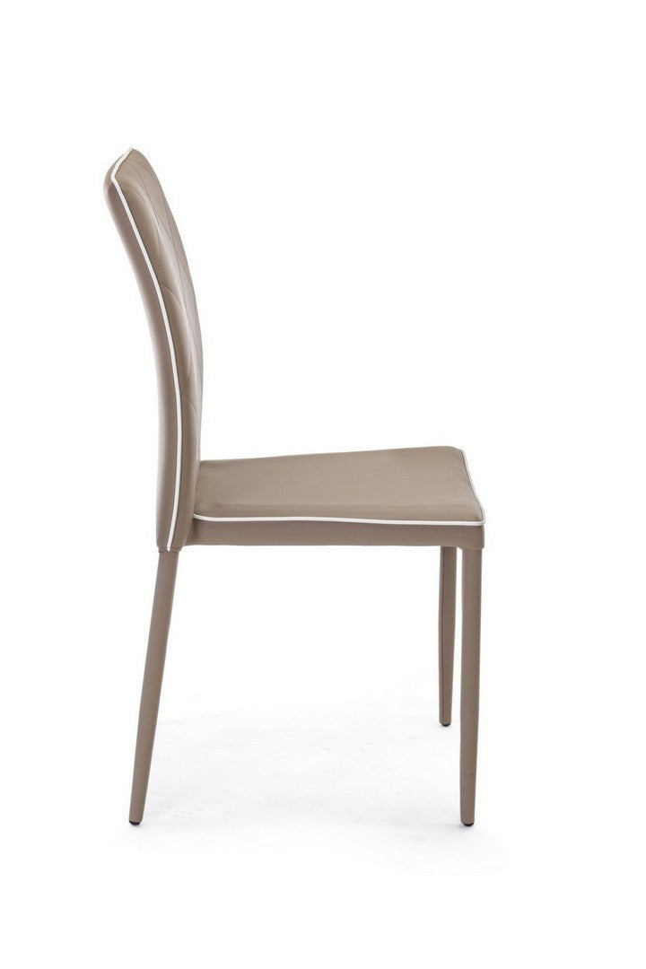 Set 4 scaune tapitate cu piele ecologica si picioare metalice Achille Grej, l43,5xA53,5xH92 cm (4)