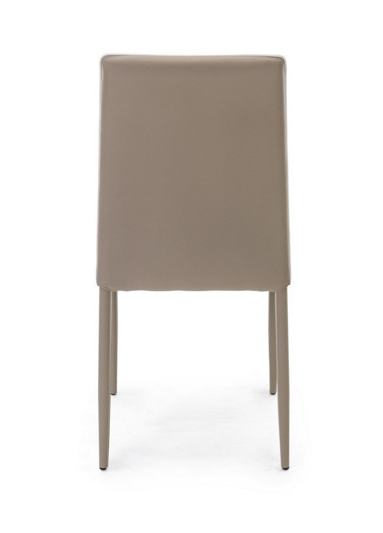 Set 4 scaune tapitate cu piele ecologica si picioare metalice Achille Grej, l43,5xA53,5xH92 cm (3)