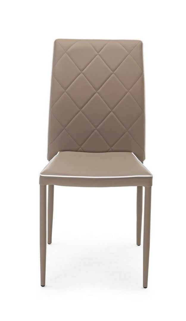Set 4 scaune tapitate cu piele ecologica si picioare metalice Achille Grej, l43,5xA53,5xH92 cm (2)