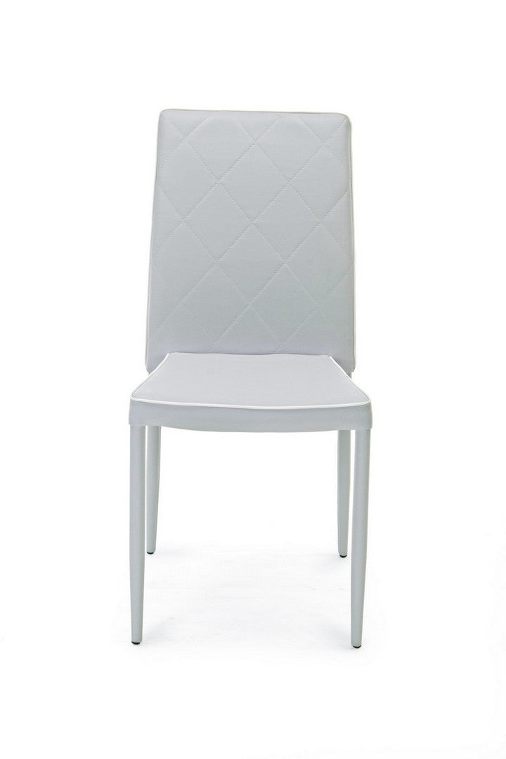 Set 4 scaune tapitate cu piele ecologica si picioare metalice Achille Gri, l43,5xA53,5xH92 cm (3)