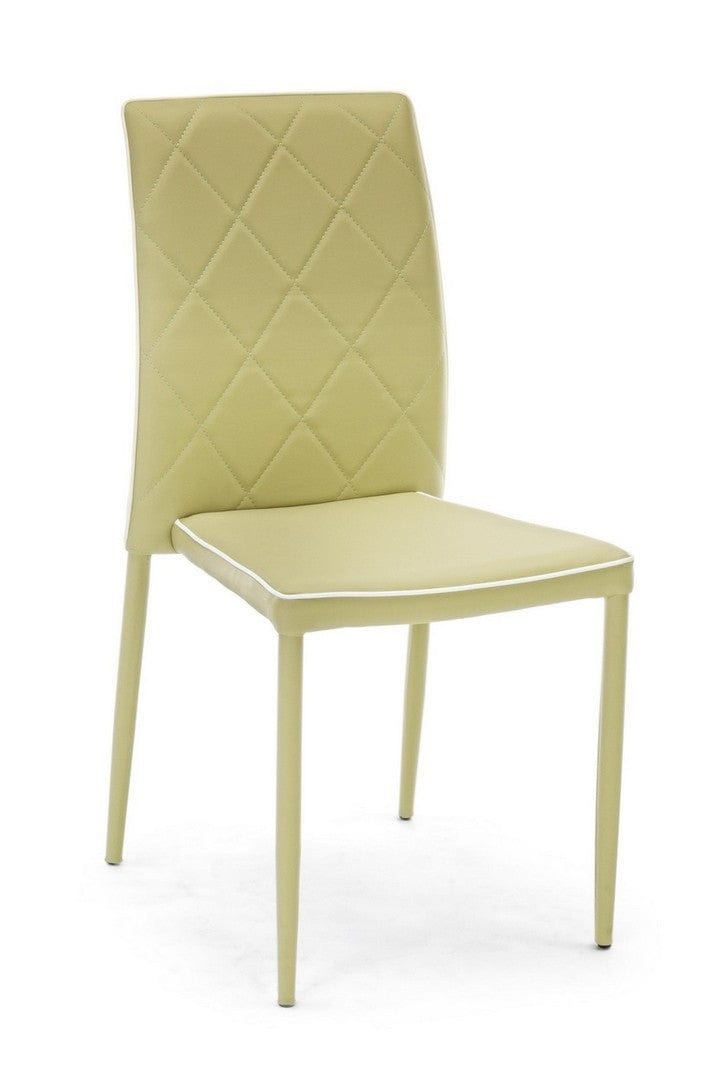 Set 4 scaune tapitate cu piele ecologica si picioare metalice Achille Verde Olive, l43,5xA53,5xH92 cm (1)
