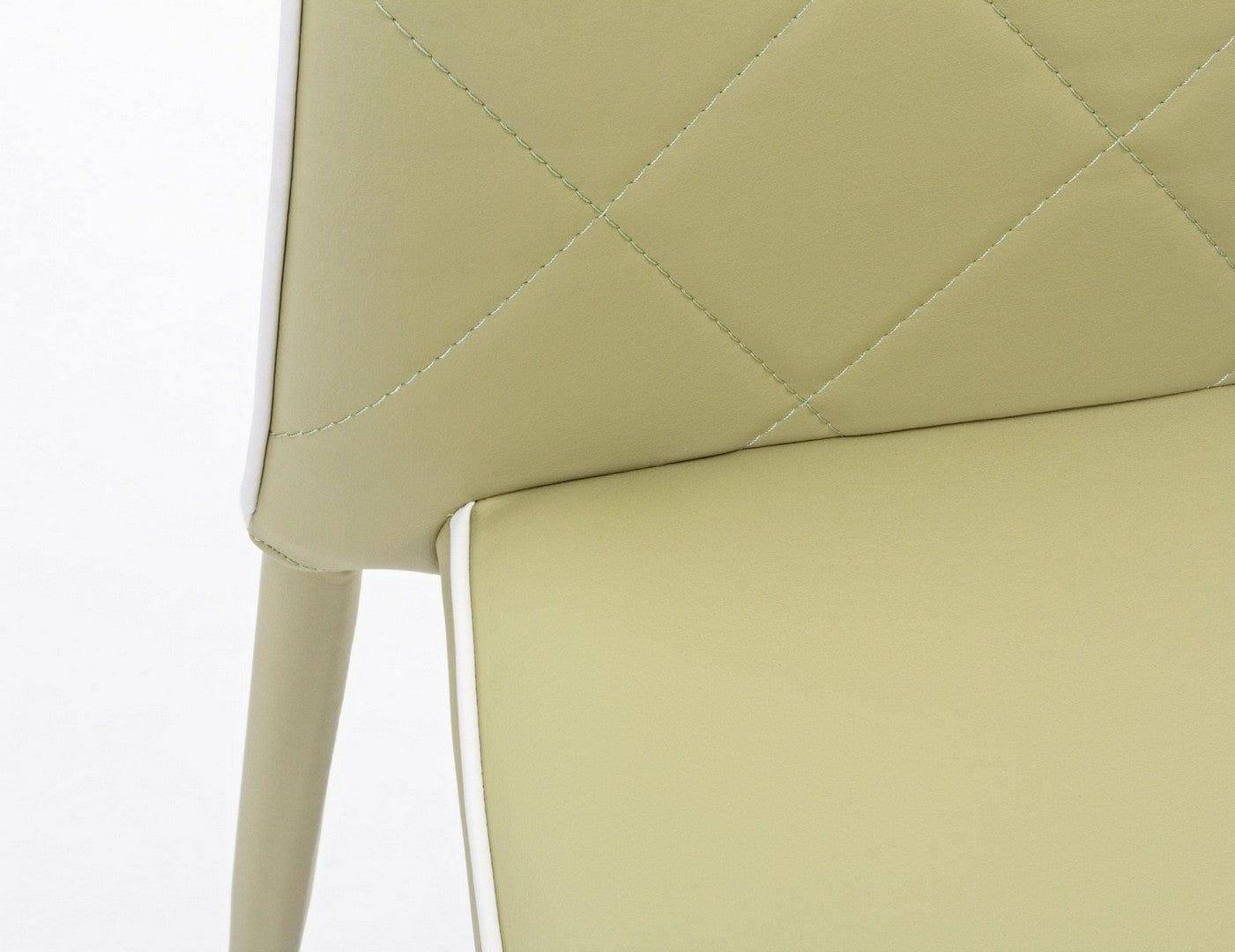 Set 4 scaune tapitate cu piele ecologica si picioare metalice Achille Verde Olive, l43,5xA53,5xH92 cm (5)