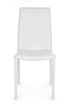 Set 4 scaune tapitate cu piele ecologica si picioare metalice Adda Alb, l44xA42xH96 cm (5)
