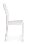 Set 4 scaune tapitate cu piele ecologica si picioare metalice Adda Alb, l44xA42xH96 cm (7)