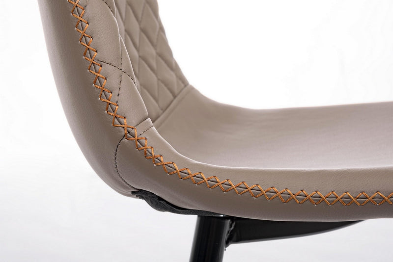 Set 4 scaune tapitate cu piele ecologica si picioare metalice Amanda Maro / Negru, l45xA54xH87 cm (7)