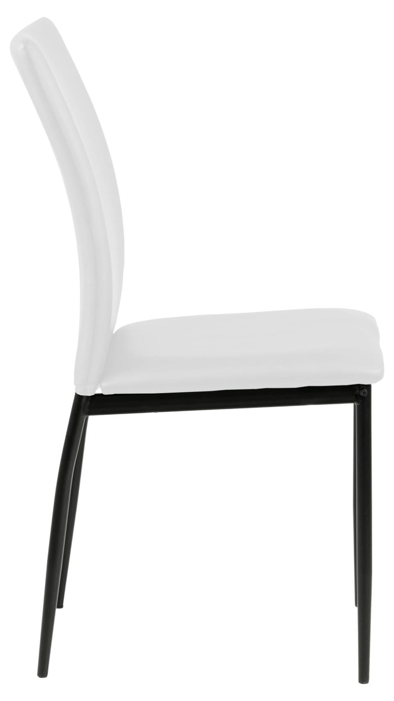 Set 4 scaune tapitate cu piele ecologica si picioare metalice Demina Alb / Negru, l43,5xA53xH92 cm (3)
