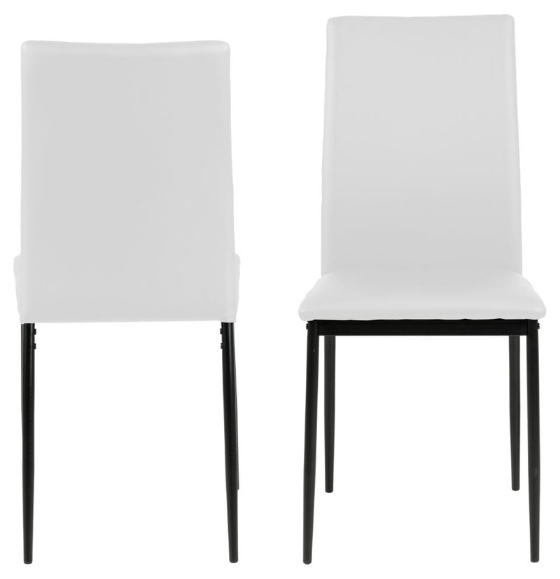 Set 4 scaune tapitate cu piele ecologica si picioare metalice Demina Alb / Negru, l43,5xA53xH92 cm (2)