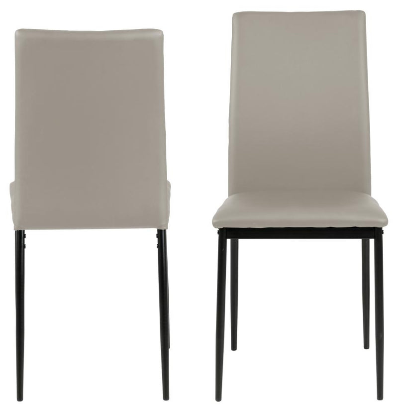 Set 4 scaune tapitate cu piele ecologica si picioare metalice Demina Gri / Negru, l43,5xA53xH92 cm (3)