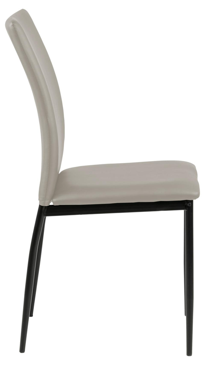 Set 4 scaune tapitate cu piele ecologica si picioare metalice Demina Gri / Negru, l43,5xA53xH92 cm (4)
