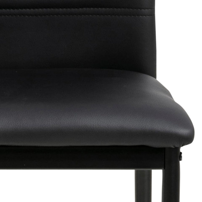 Set 4 scaune tapitate cu piele ecologica si picioare metalice Dia Negru, l43,5xA53xH92 cm (5)