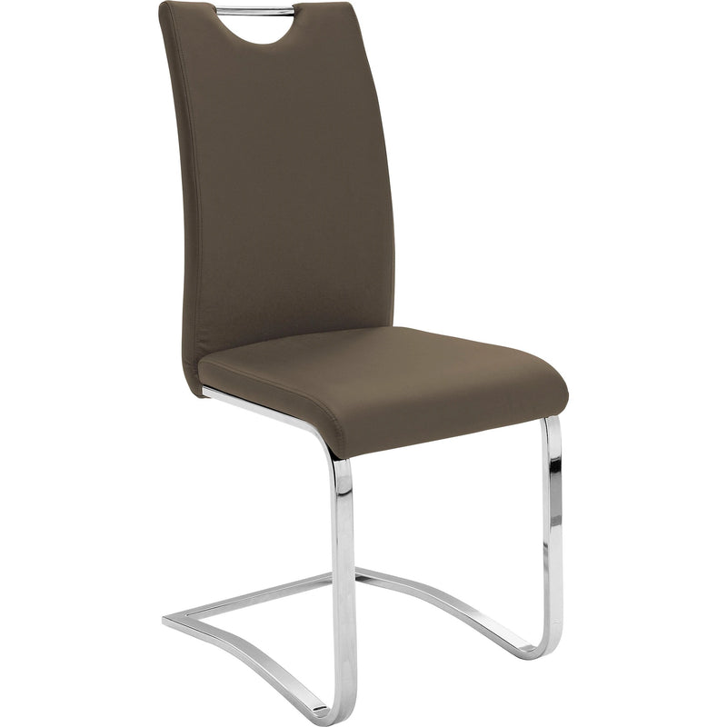 Set 4 scaune tapitate cu piele ecologica si picioare metalice, Koeln Maro / Crom, l43xA57xH100 cm (7)