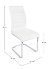 Set 4 scaune tapitate cu piele ecologica si picioare metalice Myra Alb / Crom, l41xA60xH98 cm (2)