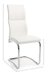 Set 4 scaune tapitate cu piele ecologica si picioare metalice, Thelma Alb / Crom, l44xA58xH104 cm (9)