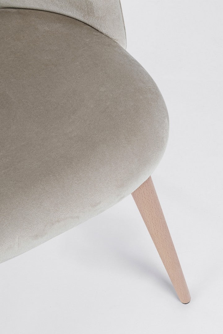 Set 4 scaune tapitate cu stofa si picioare metalice Linzey Velvet Grej / Natural, l53xA60xH82 cm (7)