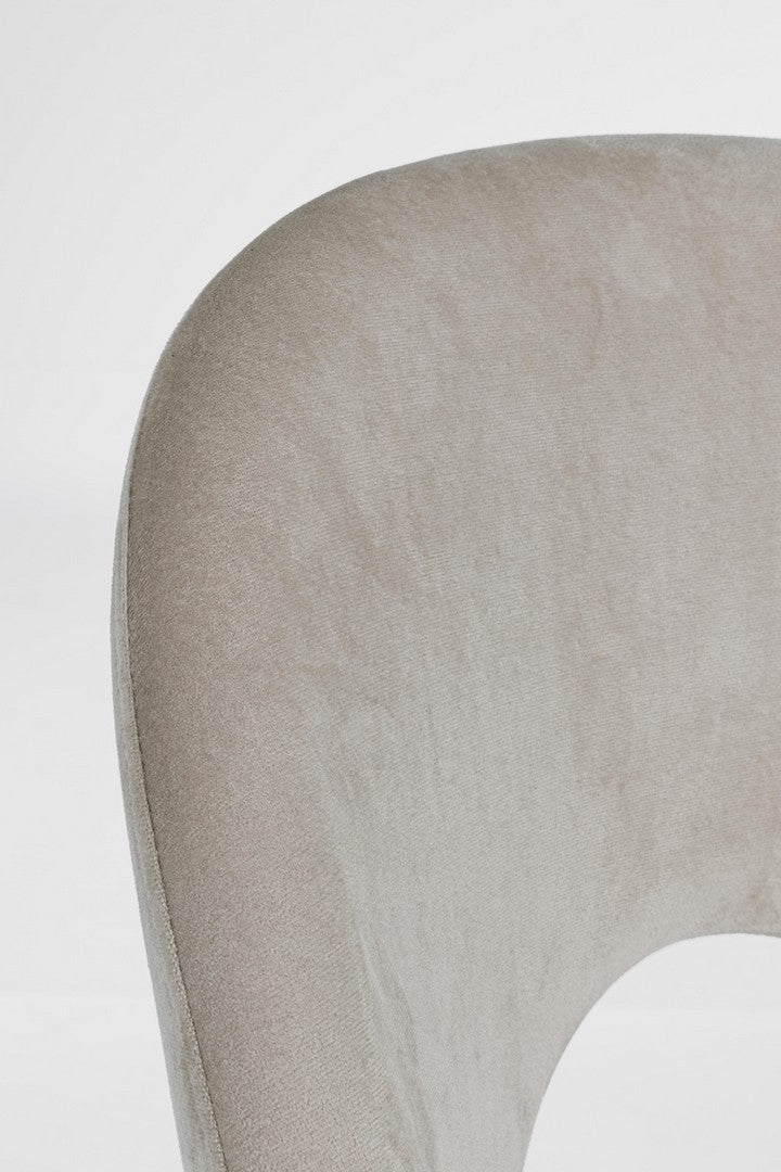 Set 4 scaune tapitate cu stofa si picioare metalice Linzey Velvet Grej / Natural, l53xA60xH82 cm (6)