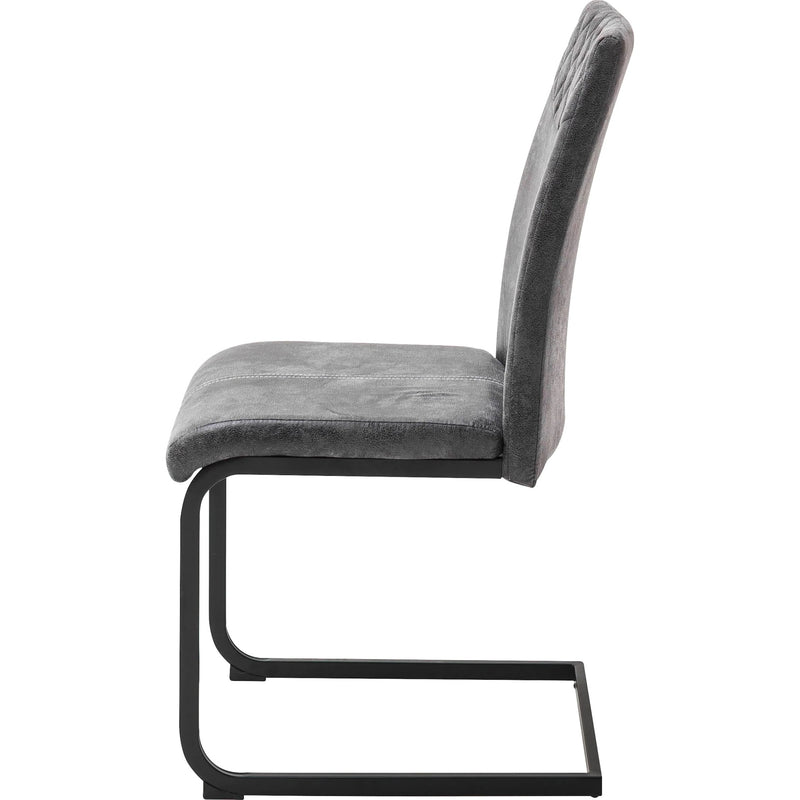 Set 4 scaune tapitate cu stofa si picioare metalice, Aosta Antracit / Negru, l42xA59xH95 cm (6)