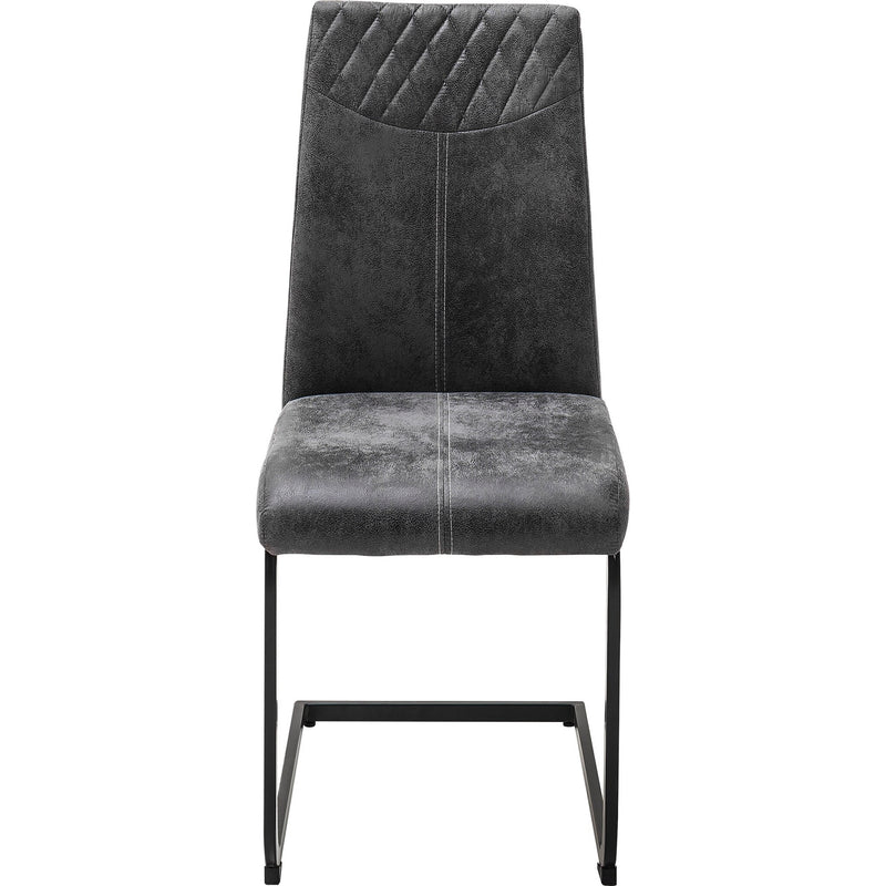 Set 4 scaune tapitate cu stofa si picioare metalice, Aosta Antracit / Negru, l42xA59xH95 cm (4)