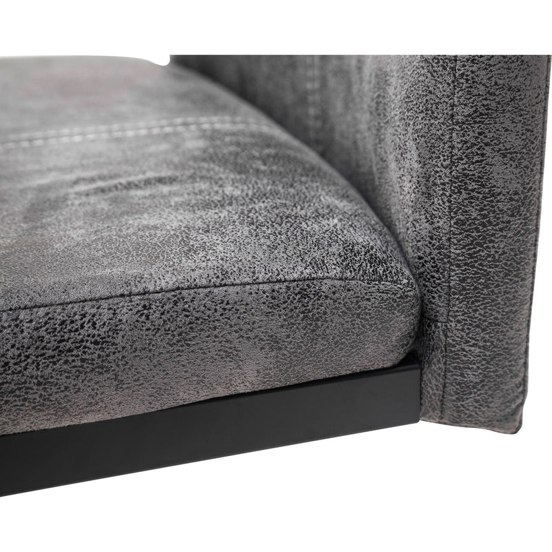 Set 4 scaune tapitate cu stofa si picioare metalice, Aosta Antracit / Negru, l42xA59xH95 cm (9)