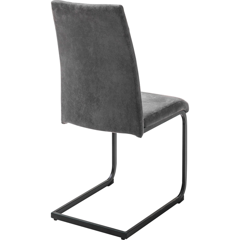 Set 4 scaune tapitate cu stofa si picioare metalice, Aosta Antracit / Negru, l42xA59xH95 cm (5)