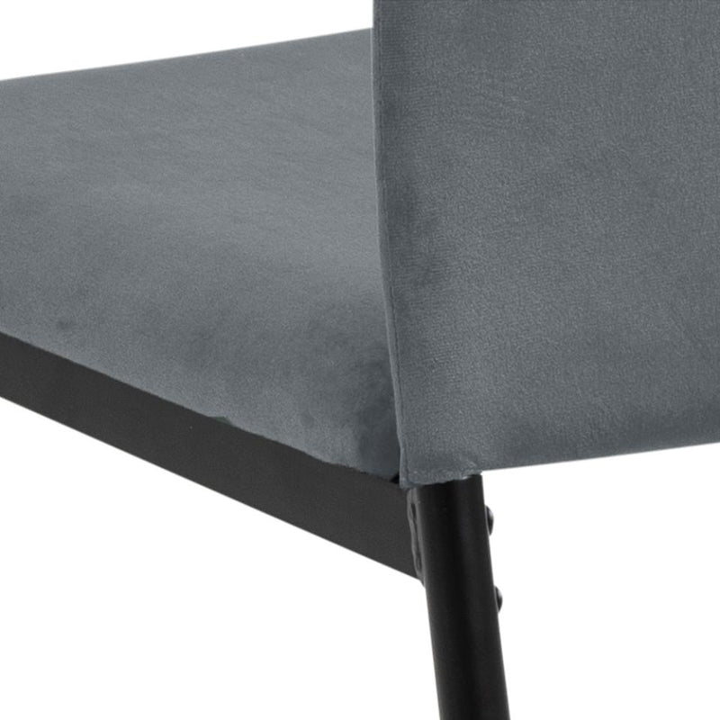 Set 4 scaune tapitate cu stofa si picioare metalice Demina Velvet Gri Inchis / Negru, l43,5xA53xH92 cm (5)