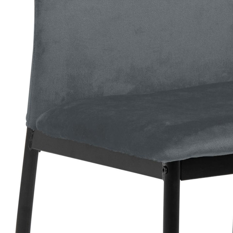 Set 4 scaune tapitate cu stofa si picioare metalice Demina Velvet Gri Inchis / Negru, l43,5xA53xH92 cm (7)