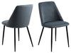 Set 4 scaune tapitate cu stofa si picioare metalice, Ines Gri / Negru, l49,2xA57,5xH84 cm