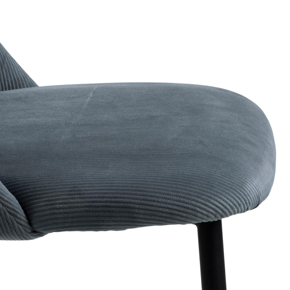 Set 4 scaune tapitate cu stofa si picioare metalice, Ines Gri / Negru, l49,2xA57,5xH84 cm (5)