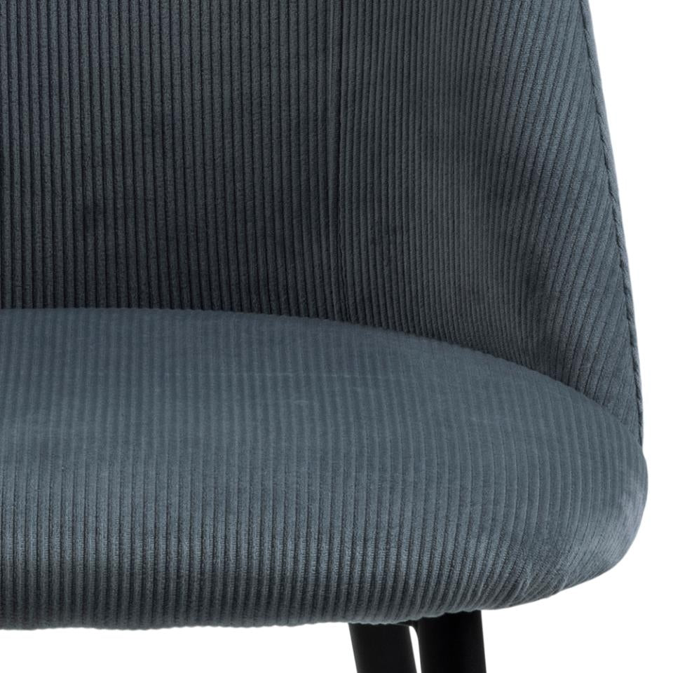 Set 4 scaune tapitate cu stofa si picioare metalice, Ines Gri / Negru, l49,2xA57,5xH84 cm (4)