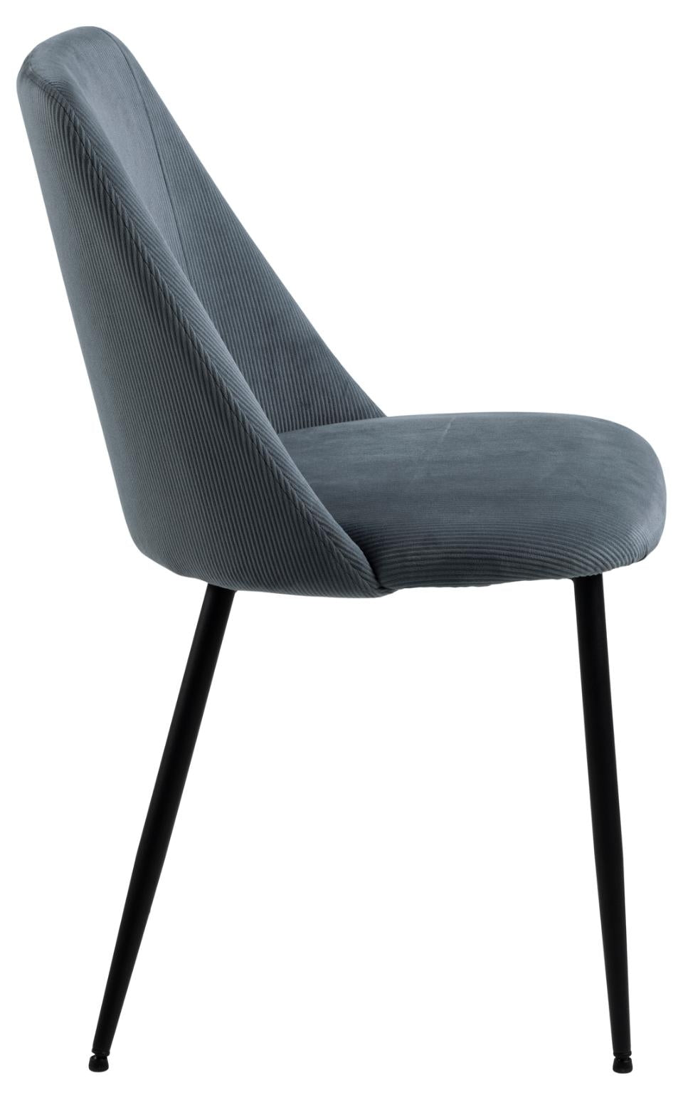 Set 4 scaune tapitate cu stofa si picioare metalice, Ines Gri / Negru, l49,2xA57,5xH84 cm (2)