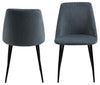 Set 4 scaune tapitate cu stofa si picioare metalice, Ines Gri / Negru, l49,2xA57,5xH84 cm (1)