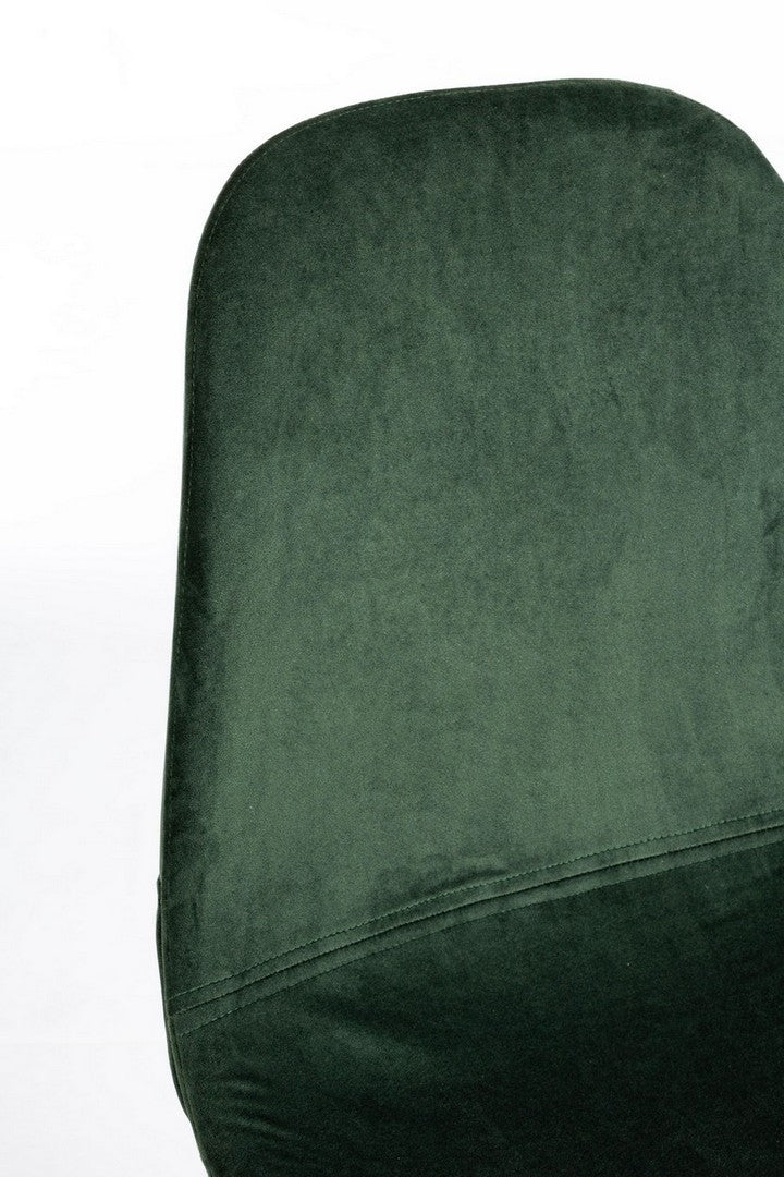 Set 4 scaune tapitate cu stofa si picioare metalice Irelia Velvet Verde Inchis / Negru, l52,5xA42,5xH90 cm (4)