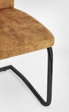 Set 4 scaune tapitate cu stofa si picioare metalice, Thelma Velvet Mustariu / Negru, l43,5xA62xH102 cm (4)