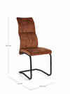 Set 4 scaune tapitate cu stofa si picioare metalice, Thelma Velvet Ruginiu / Negru, l43,5xA62xH102 cm (6)