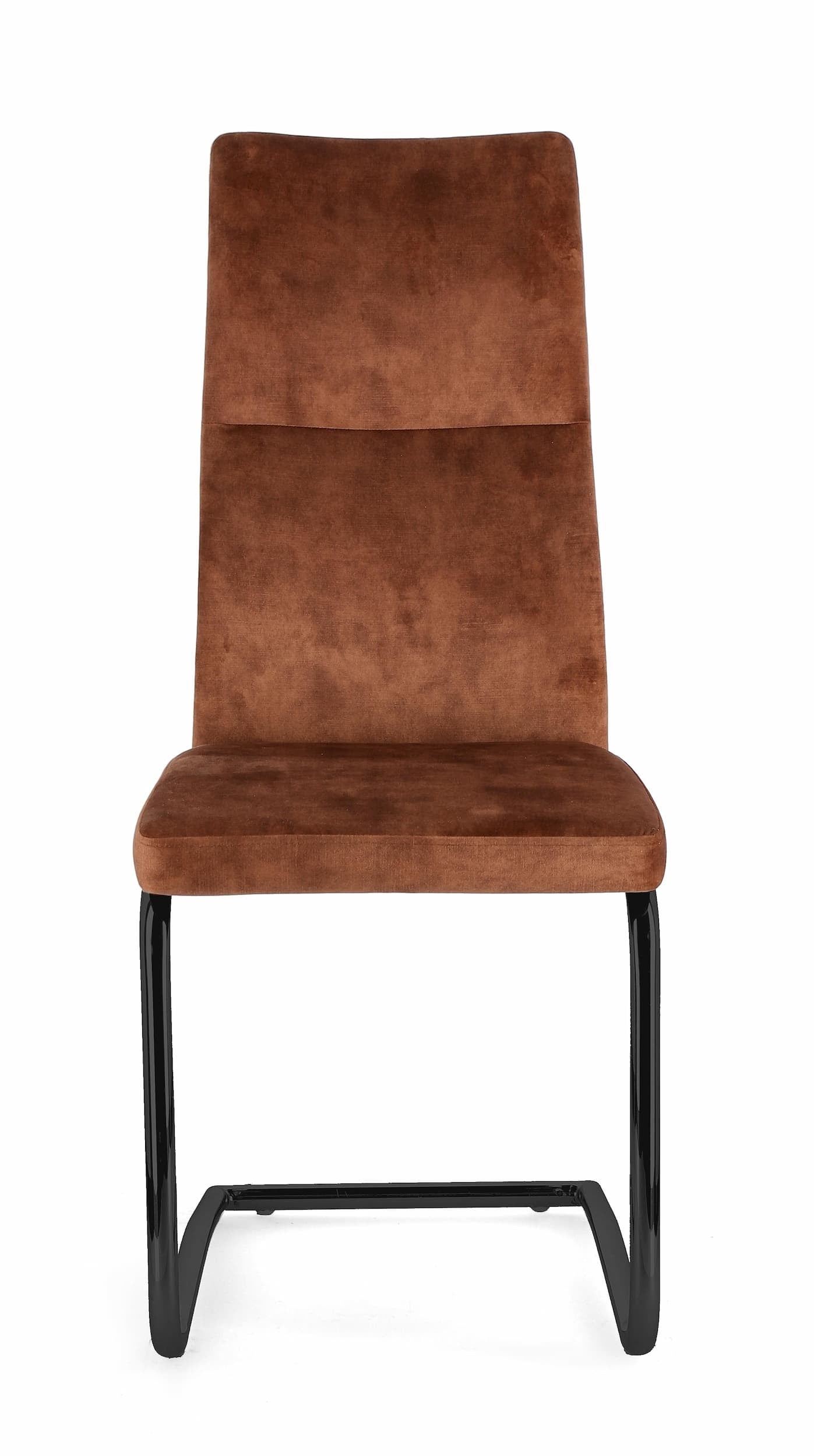 Set 4 scaune tapitate cu stofa si picioare metalice, Thelma Velvet Ruginiu / Negru, l43,5xA62xH102 cm (1)