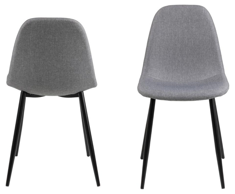 Set 4 scaune tapitate cu stofa si picioare metalice Wilma Gri Deschis / Negru, l44,5xA56xH84 cm (5)