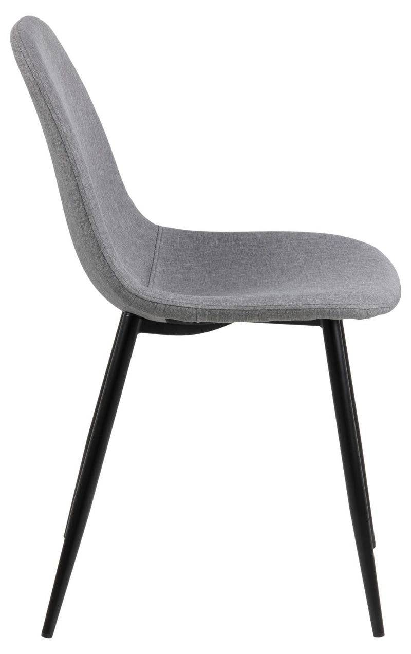 Set 4 scaune tapitate cu stofa si picioare metalice Wilma Gri Deschis / Negru, l44,5xA56xH84 cm (6)