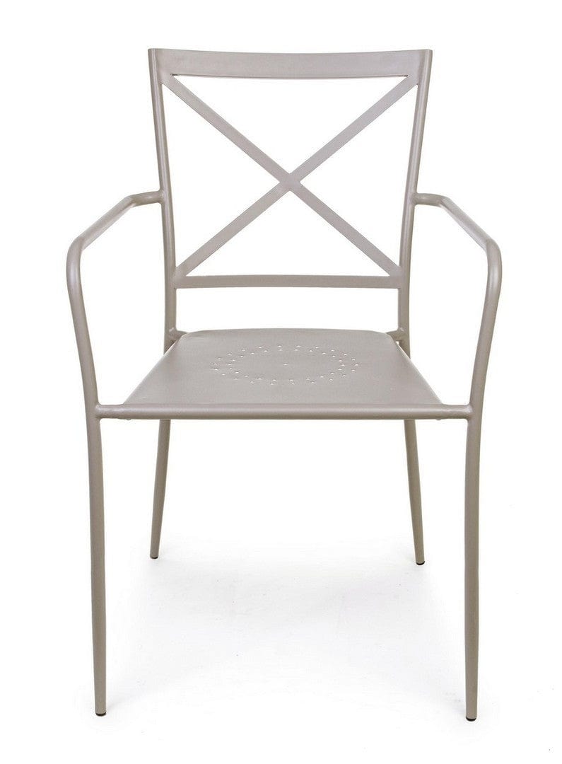 Set 6 scaune de gradina / terasa din metal Avia Gri Deschis, l55xA56xH84 cm (3)