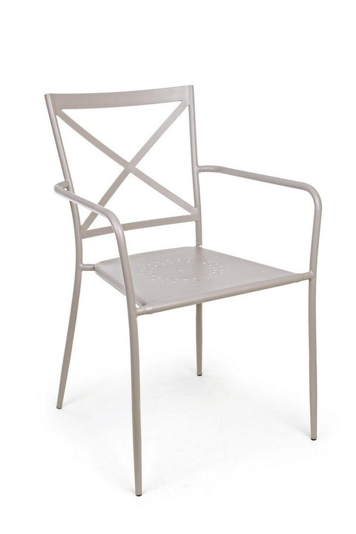 Set 6 scaune de gradina / terasa din metal Avia Gri Deschis, l55xA56xH84 cm (2)