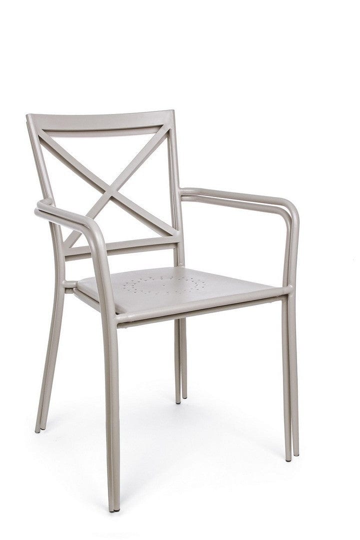 Set 6 scaune de gradina / terasa din metal Avia Gri Deschis, l55xA56xH84 cm (4)