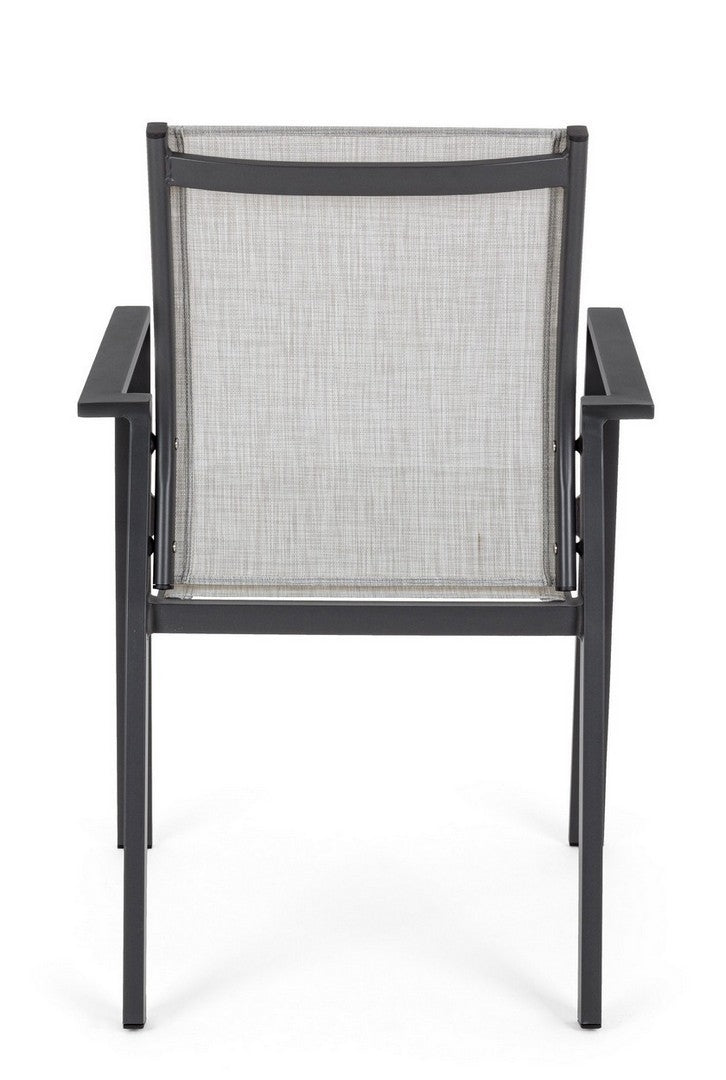 Set 6 scaune de gradina / terasa din metal si material textil Crozet Gri / Antracit, l56,5xA62xH88 cm (8)