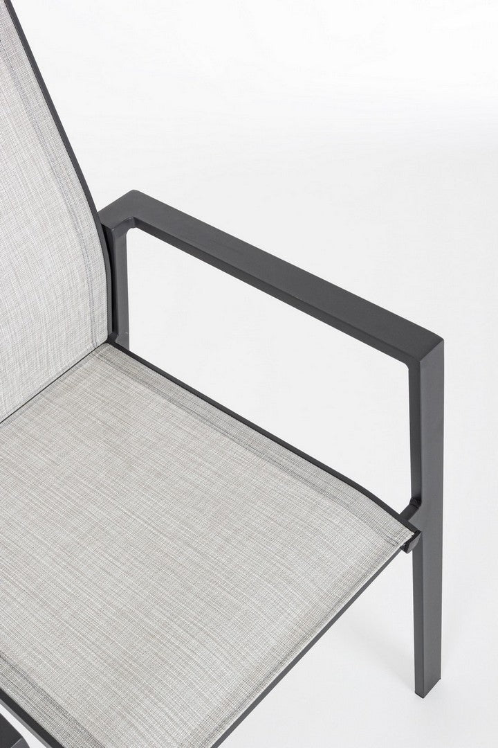 Set 6 scaune de gradina / terasa din metal si material textil Crozet Gri / Antracit, l56,5xA62xH88 cm (11)