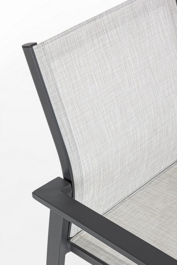 Set 6 scaune de gradina / terasa din metal si material textil Crozet Gri / Antracit, l56,5xA62xH88 cm (10)